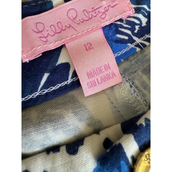 Lilly Pulitzer Lela Flamingo Cropped Resort Pants Blue Size 12 - Picture 6 of 9